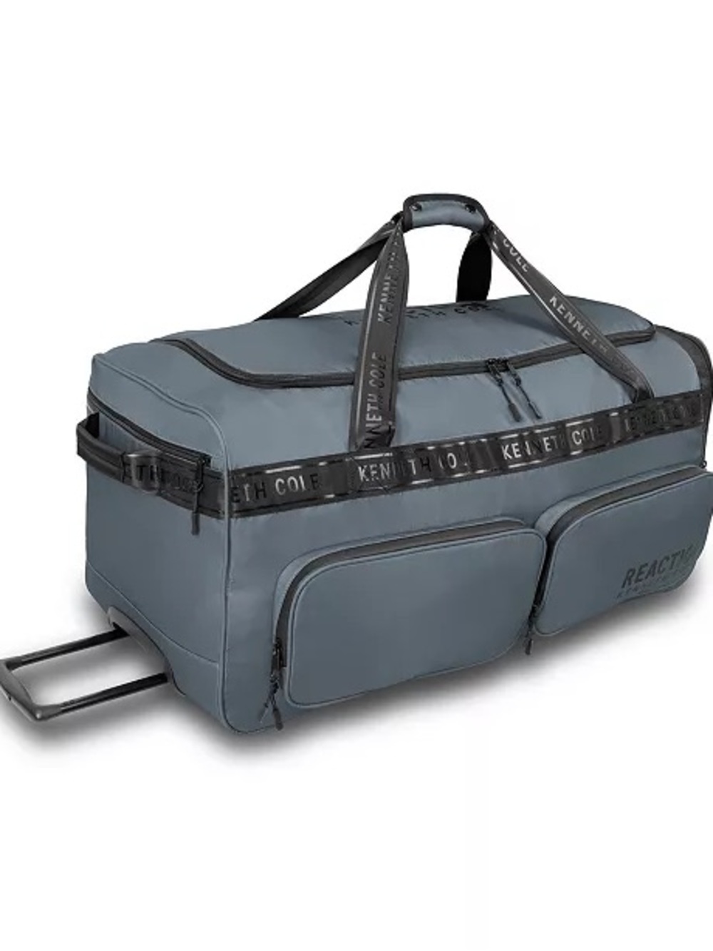 Kenneth Cole Slate Gray Rolling Duffel with Black Trim